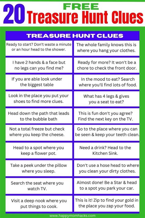fundraising scavenger hunt|free printable treasure hunt riddles.